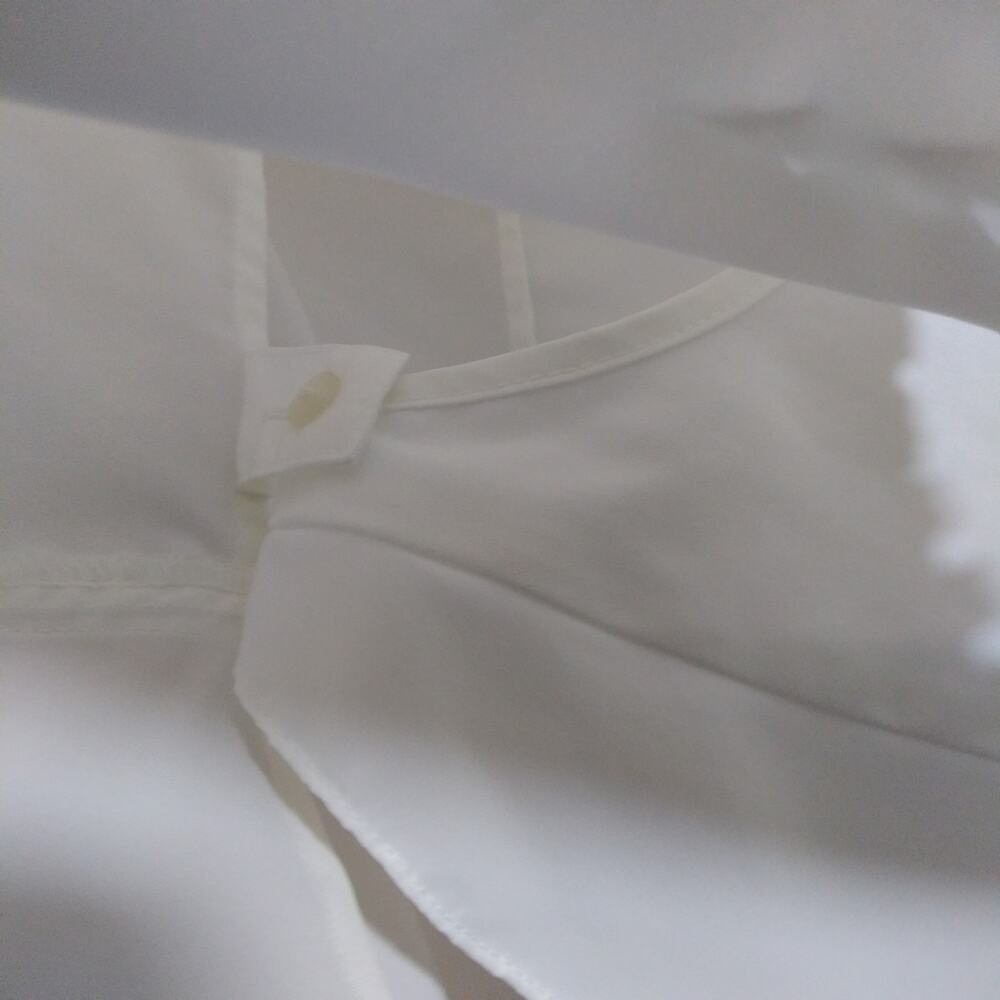 Allison Taylor White Dramatic Pleated Ruffle Collar Wrap Top Size 8 - Picture 6 of 8